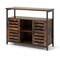 Rustic Brown Sideboard Cabinet 39 Inch with Adjustable Shelves & Storage Doors
